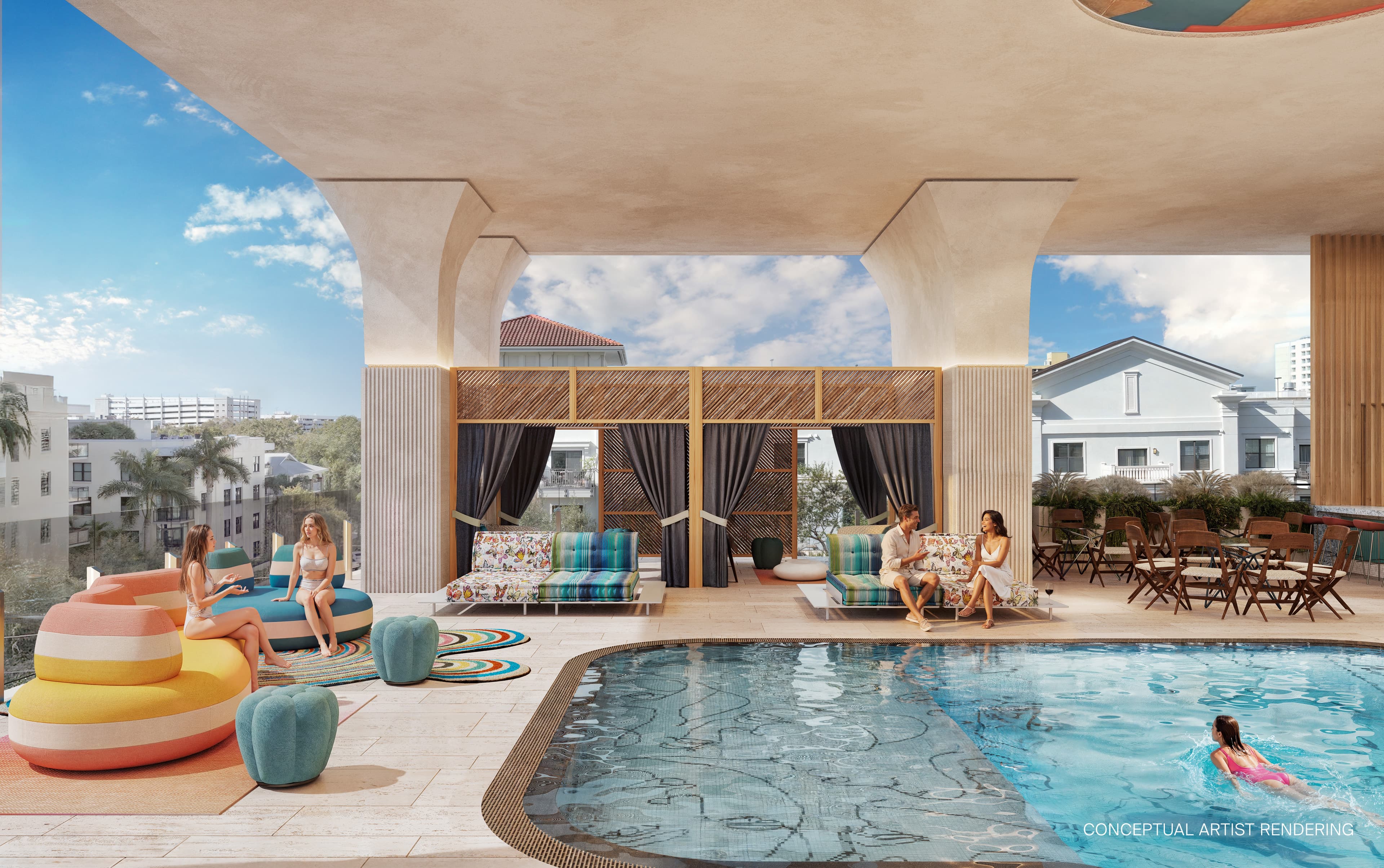 Poolside cabanas